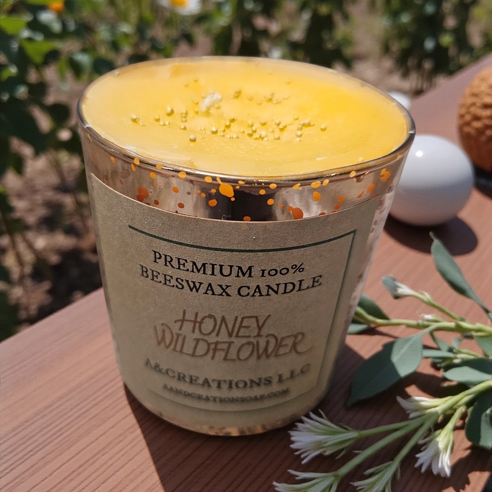 Honey Wildflower Beeswax Candle